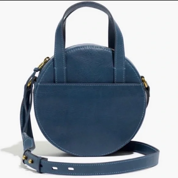 Madewell Blue Hematite Juno Leather Crossbody Bag New